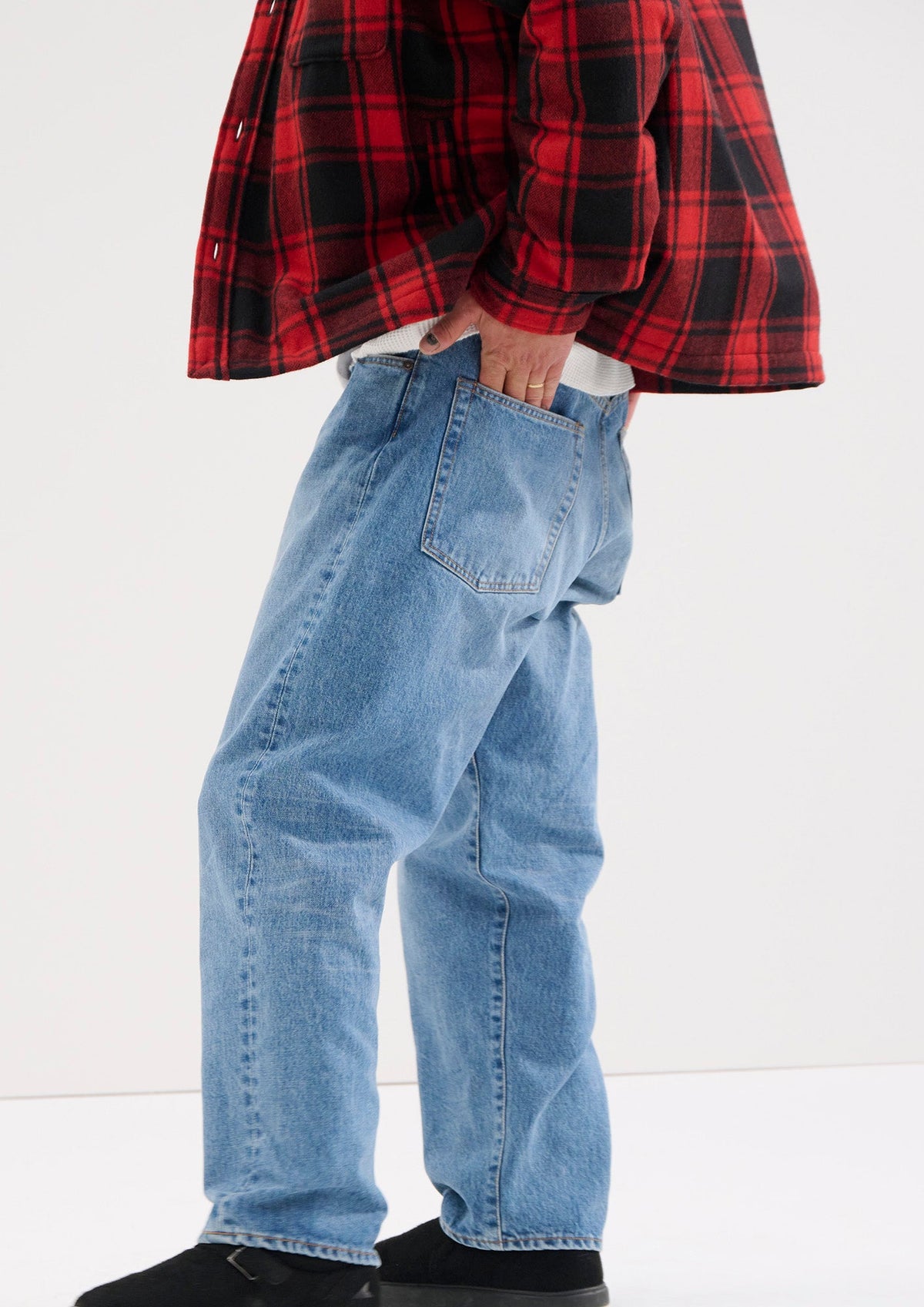 DESCENDANT 1995 DENIM TROUSERS BAGGY HARD WASH