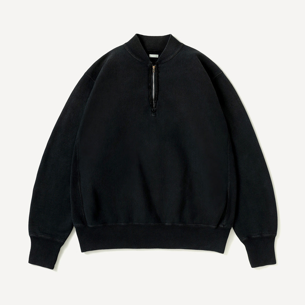 A.PRESSE Vintage Half Zip Rib Collar Sweatshirt