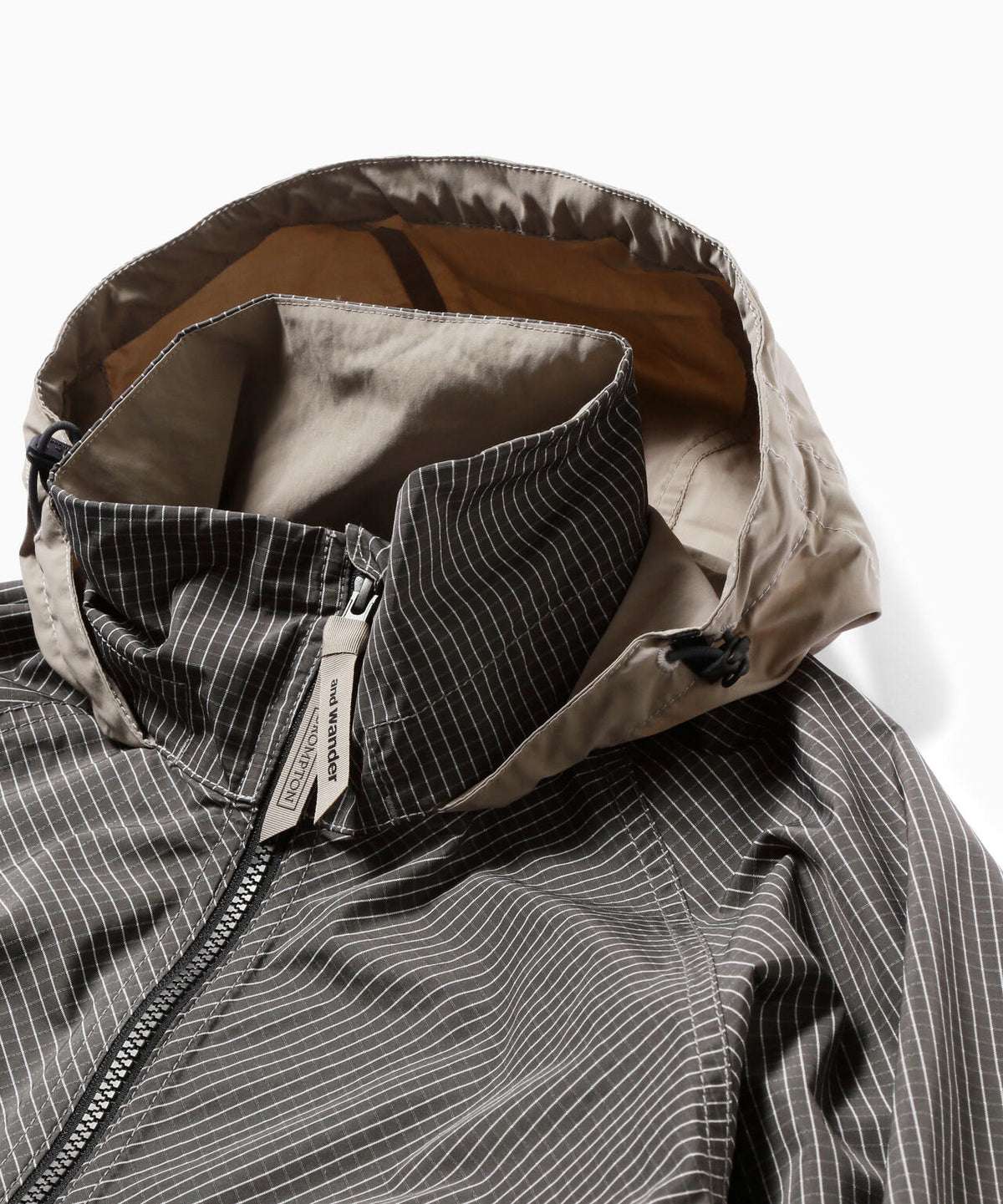and wander x Brompton reflective rip hoodie