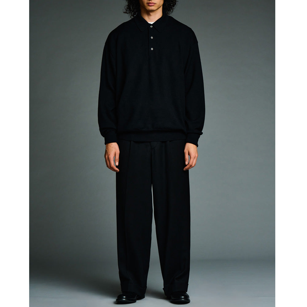 A.PRESSE Wool Knit L/S Polo Shirts