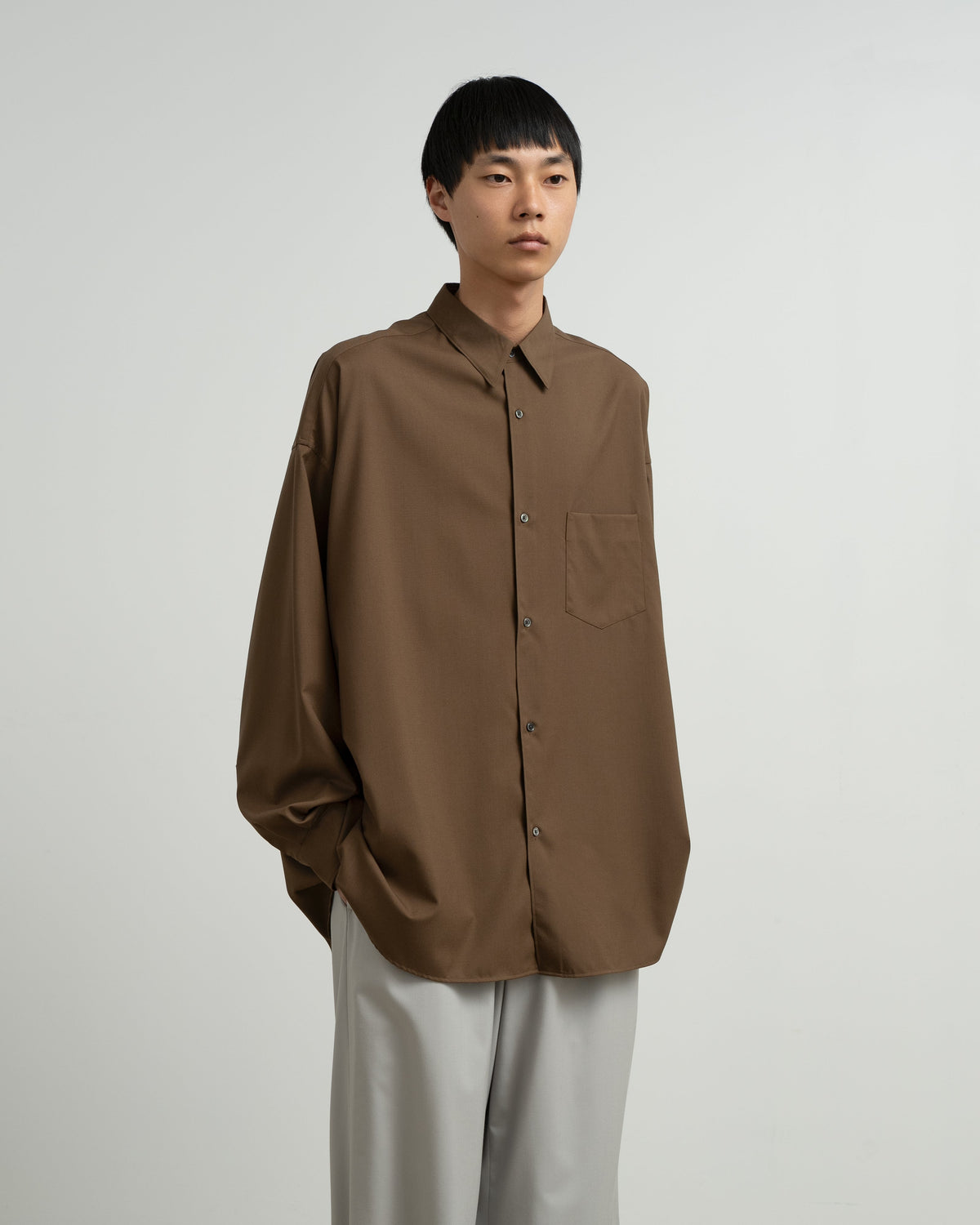 Graphpaper Extra Fine Wool L/S Oversized Regular Collar Shirt