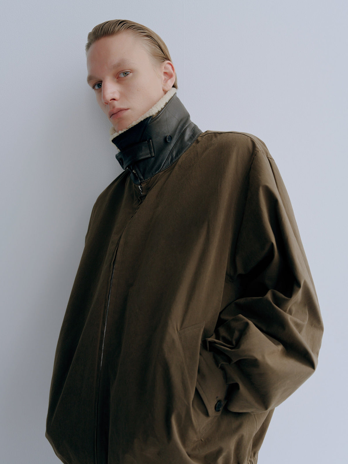 ssstein Detachable Collar Resin Finish Cotton Jacket
