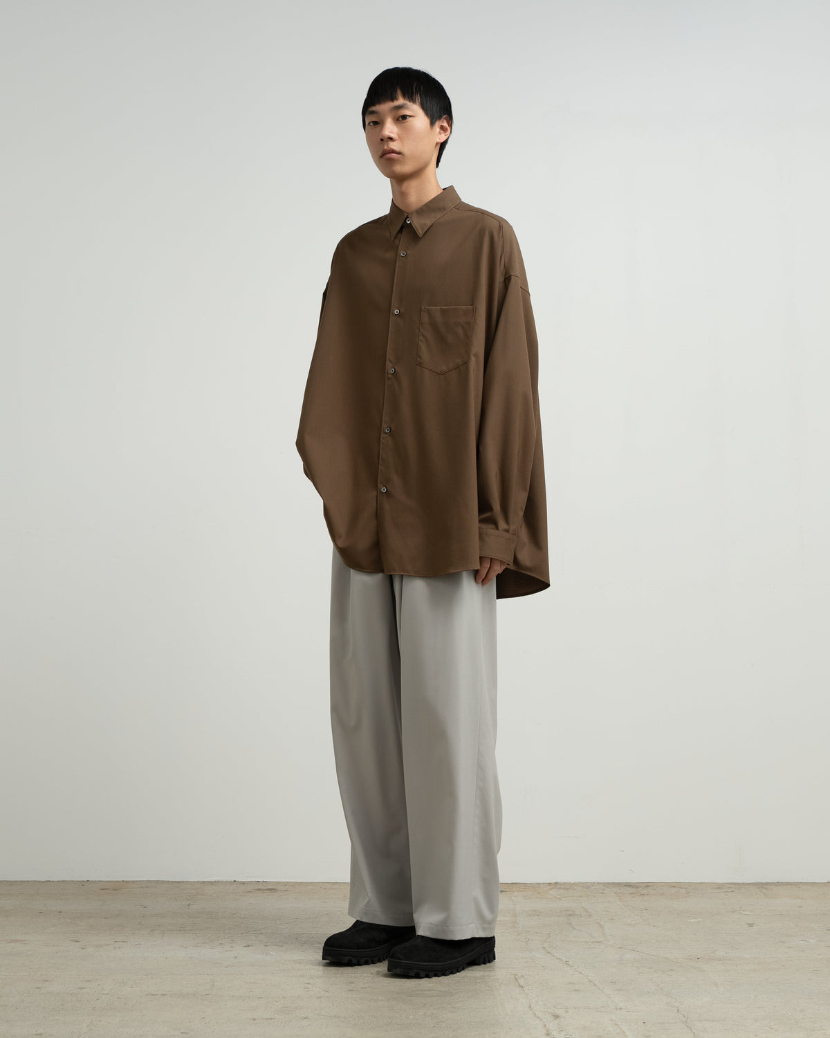 Graphpaper Extra Fine Wool L/S Oversized Regular Collar Shirt
