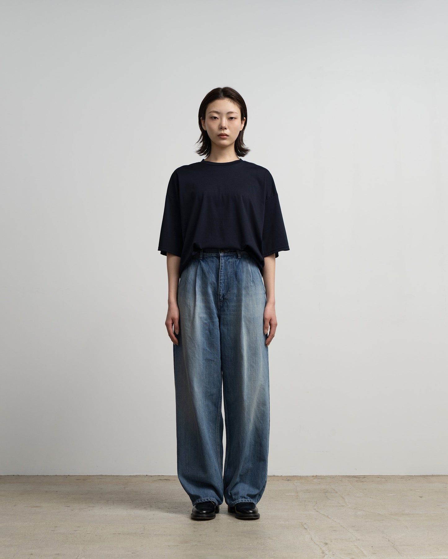 Graphpaper Selvage Denim Two Tuck Pants - LIGHT FADE