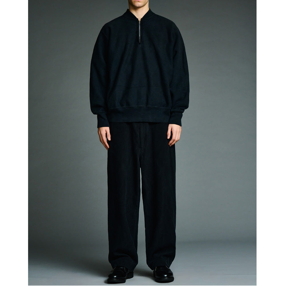 A.PRESSE Vintage Half Zip Rib Collar Sweatshirt