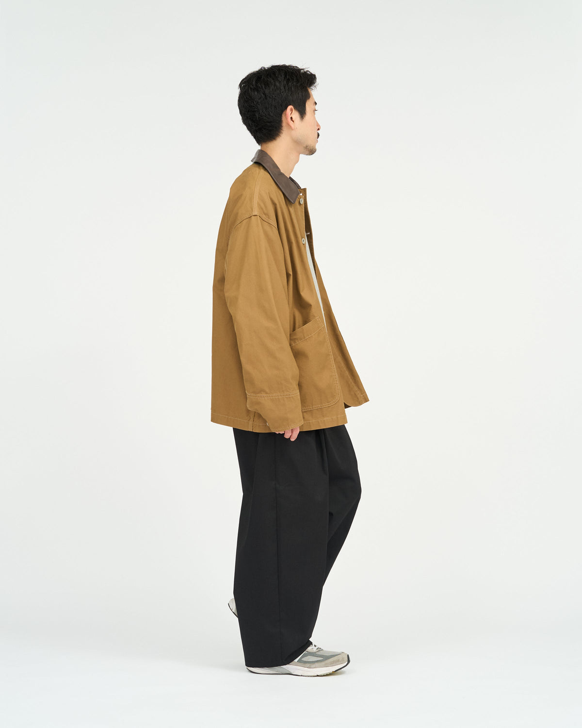 FreshService COTTON CANVAS LEATHER COLLAR WORK JACKET