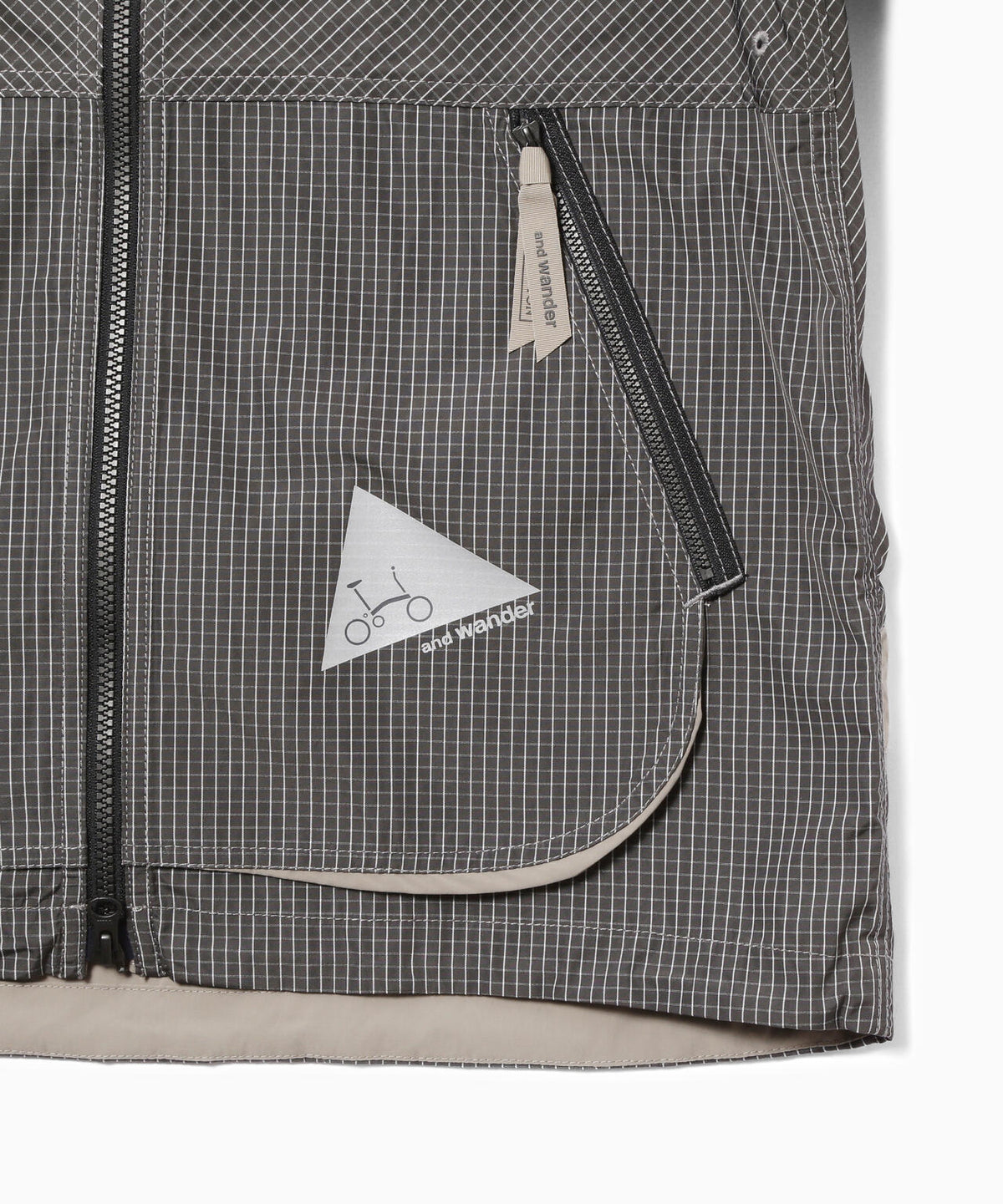 and wander x Brompton reflective rip hoodie