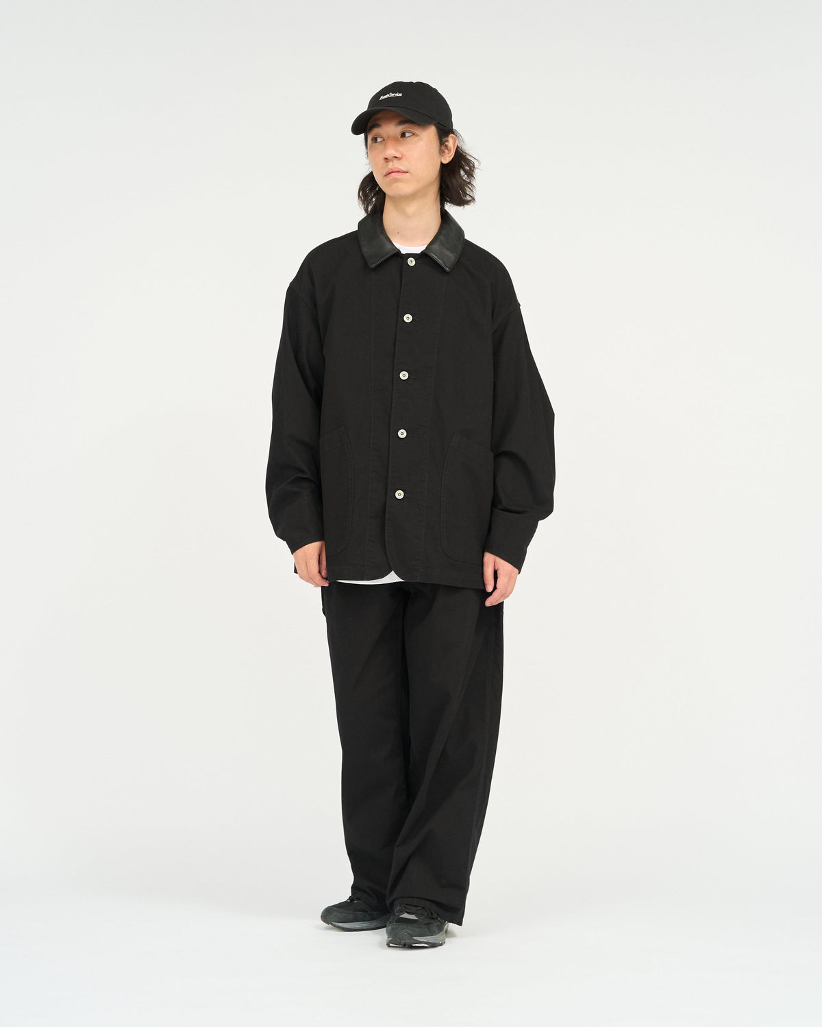 FreshService COTTON CANVAS LEATHER COLLAR WORK JACKET