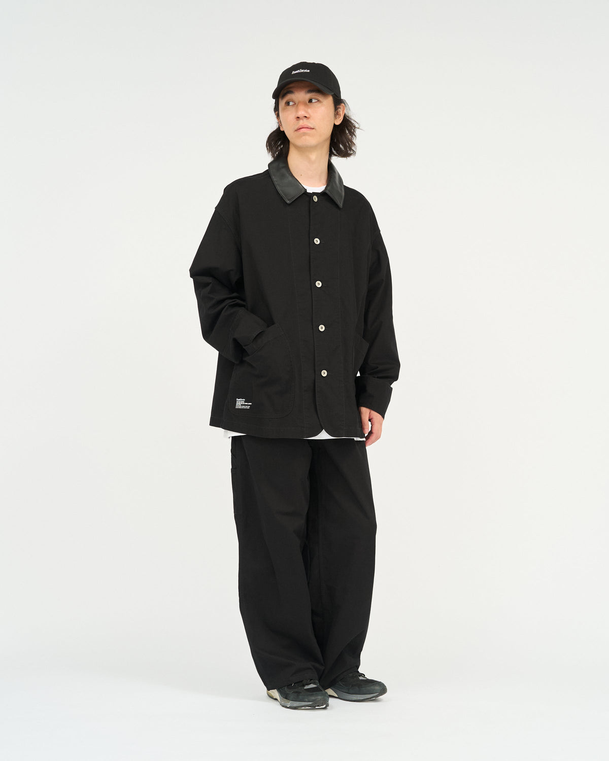 FreshService COTTON CANVAS LEATHER COLLAR WORK JACKET