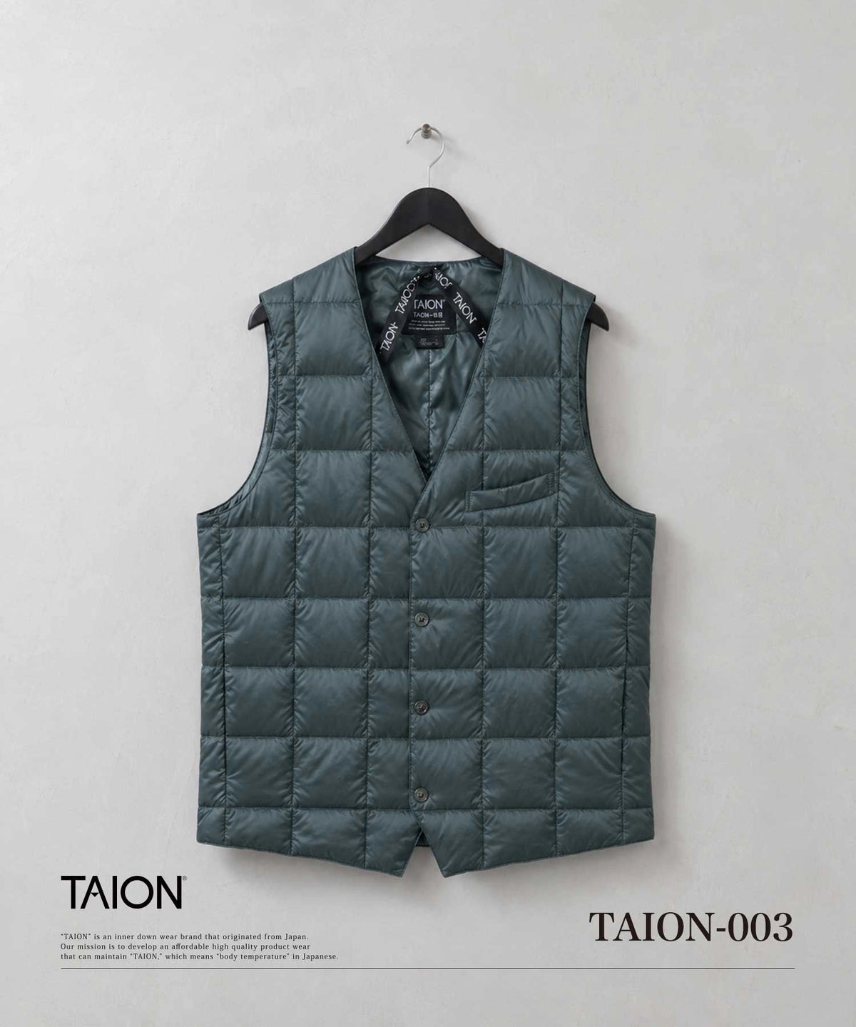 TAION Basic V-Neck Button Down Vest