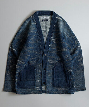 FDMTL JACQUARD DENIM CARDIGAN 2YR WASH