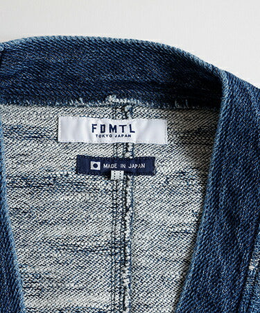 FDMTL JACQUARD DENIM CARDIGAN 2YR WASH