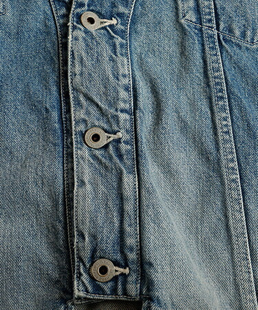 FDMTL DENIM HAORI JACKET 4YR WASH