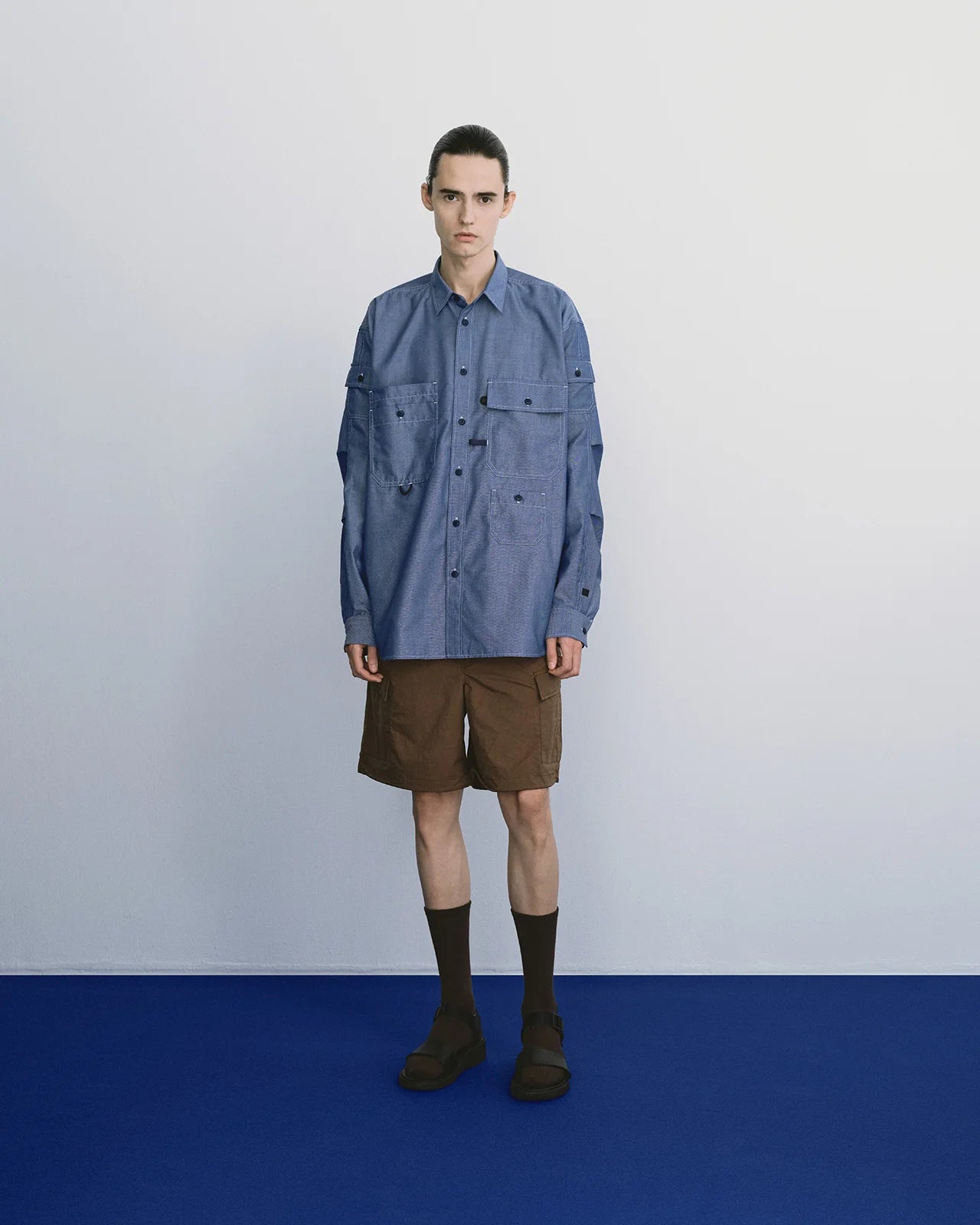 DAIWA PIER39 TECH MULTI POCKET CHAMBRAY SHIRT L/S