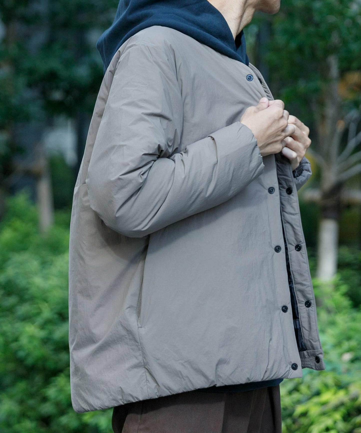 NANGA × URBAN RESEARCH AURORA No Collar Down Blouson