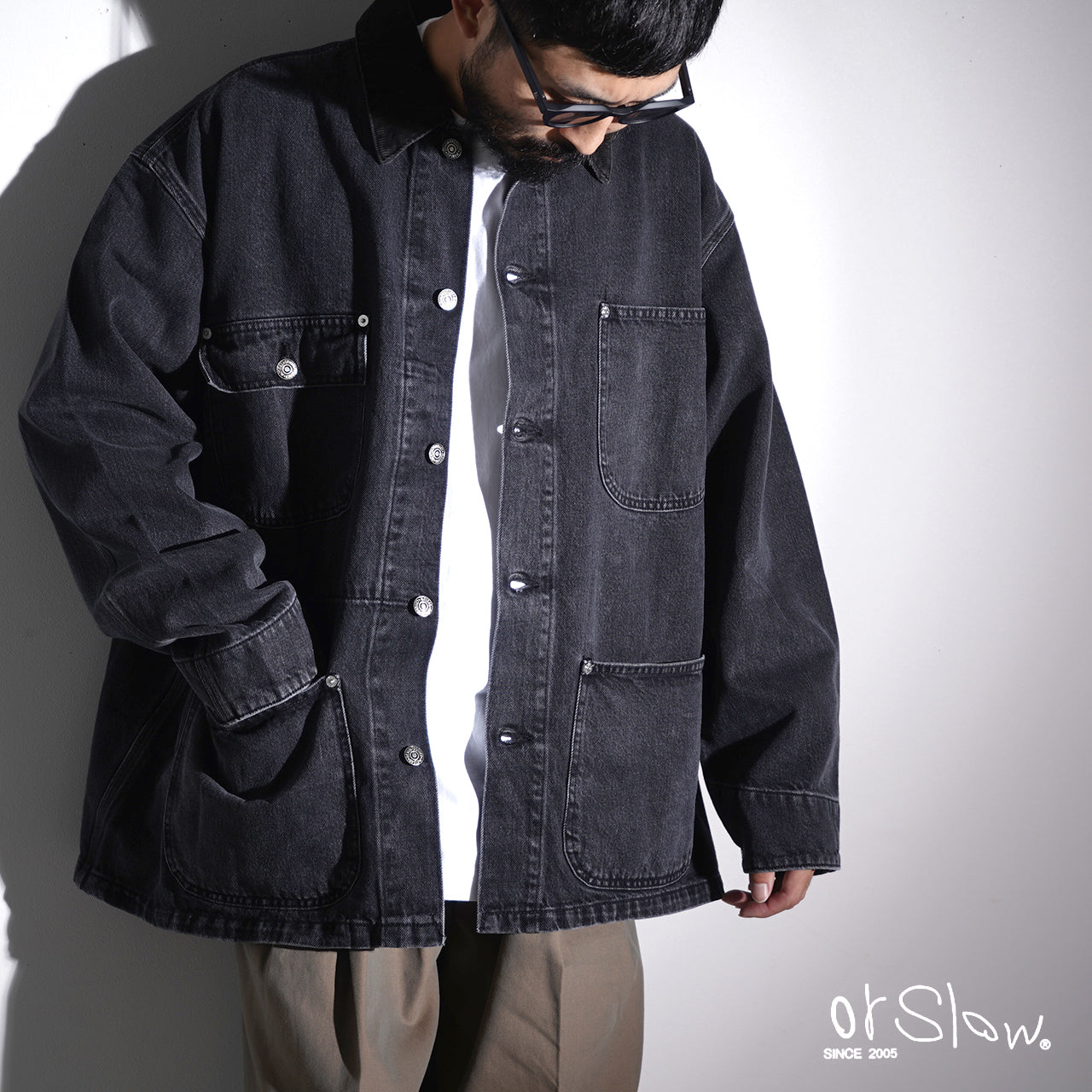 orSlow LOOSE FIT OXFORD COVERALL (Black)