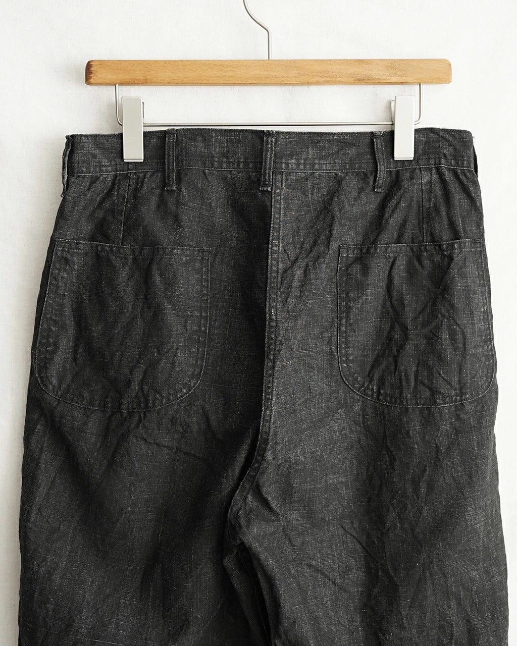 orSlow WWII 40'S NAVY SUMI COATED LINEN UTILITY TROUSERS