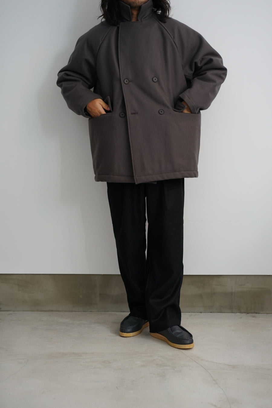 STILL BY HAND Thinsulate Wool Melton Pea Coat CO01234