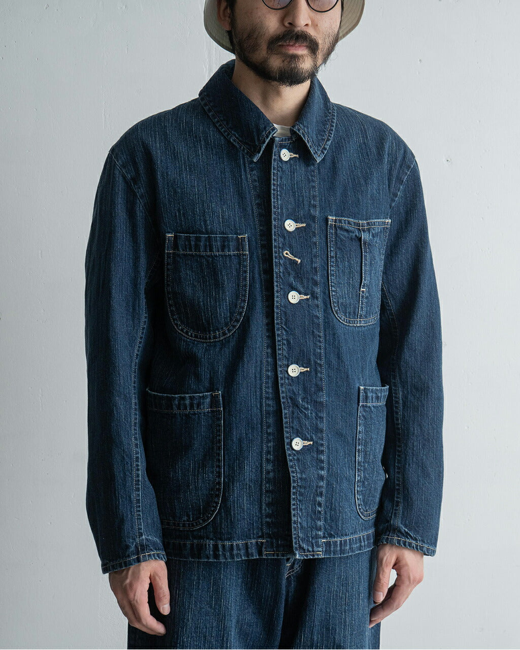 Porter Classic STEINBECK DENIM FRENCH JACKET WATCH CHAIN