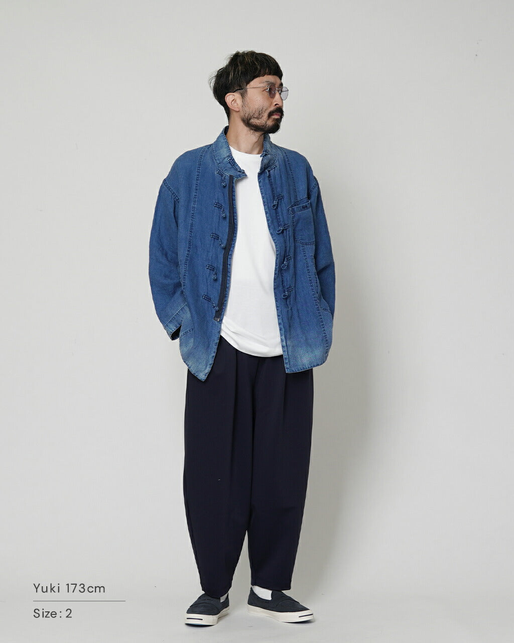 Porter Classic INDIGO LINEN CHINESE JACKET