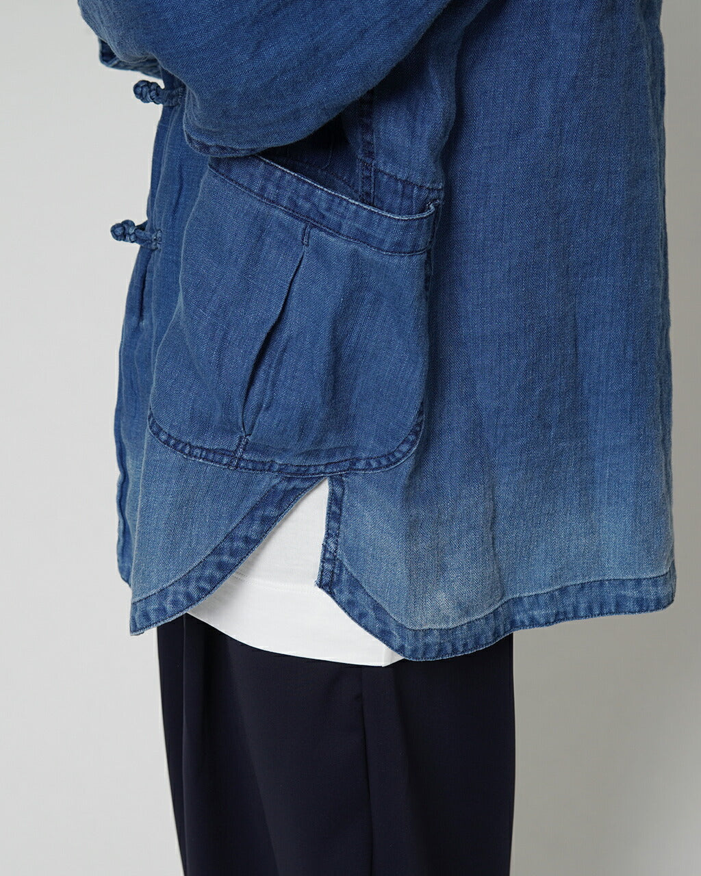 Porter Classic INDIGO LINEN CHINESE JACKET