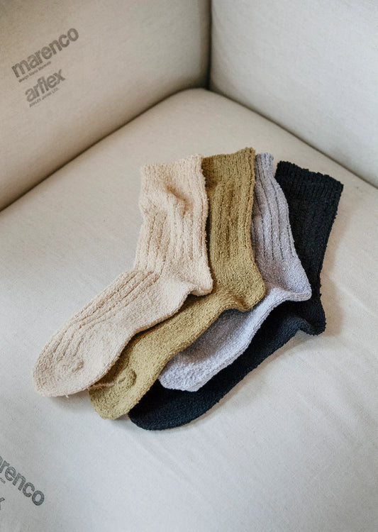 RoToTo RECYCLED COTTON BOUCLE CREW SOCKS