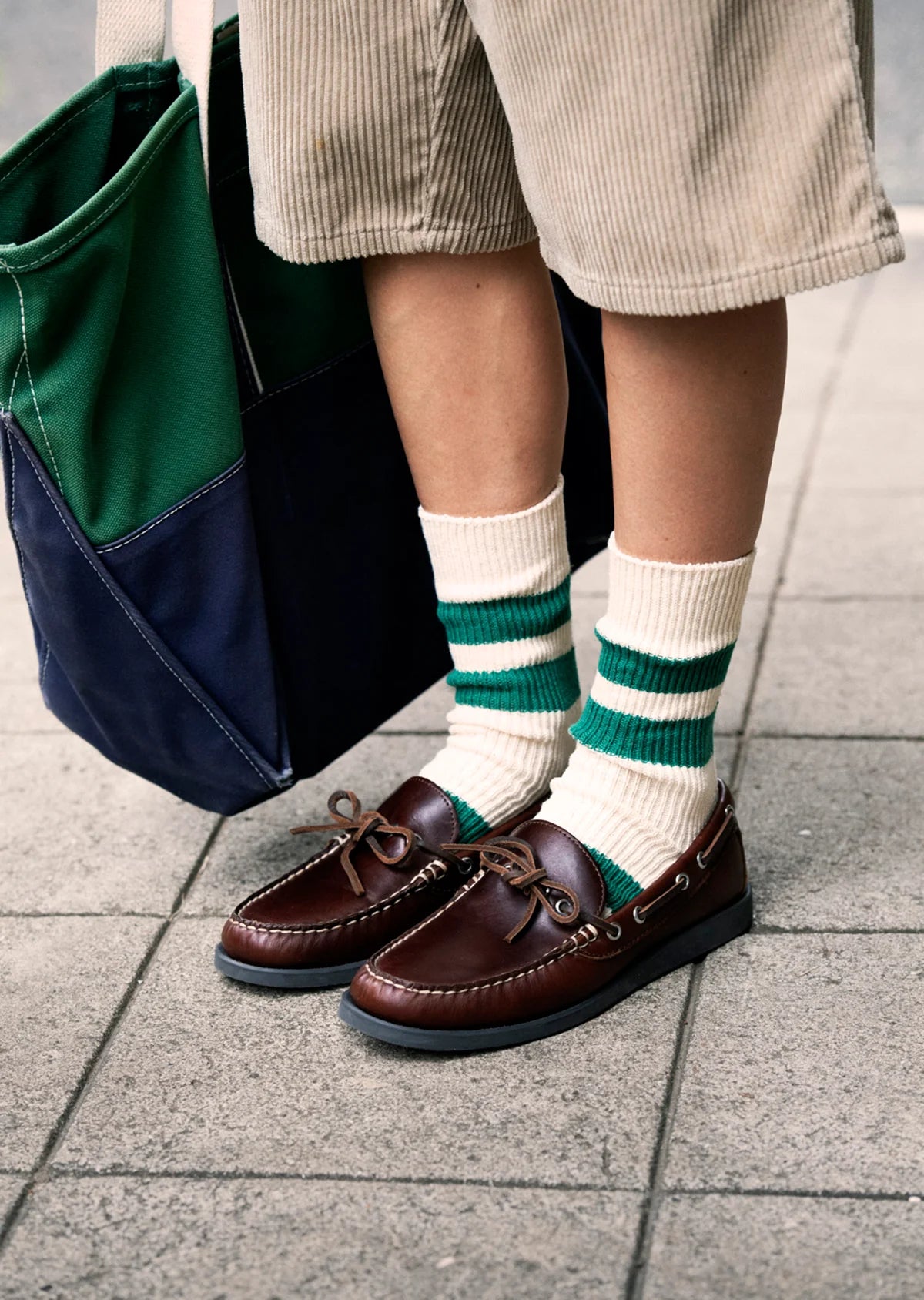 RoToTo RECYCLED COTTON STRIPE SOCKS