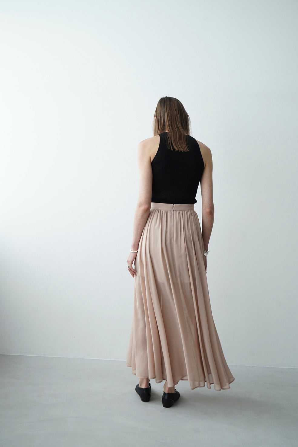 CLANE SHEER SLIT SKIRT