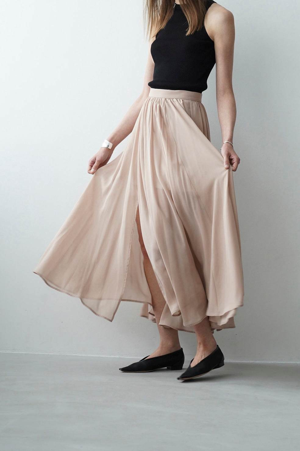 CLANE SHEER SLIT SKIRT – unexpected store