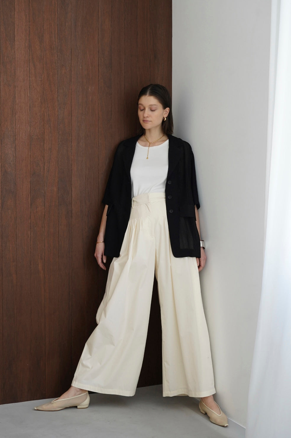 CLANE TUCK DESIGN WIDE PANTS – unexpected store