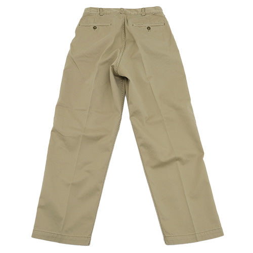 orSlow TWO TUCK WIDE TROUSERS Khaki