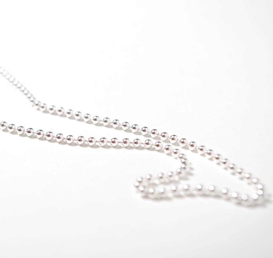Button Works Silver Ball Chain Necklace