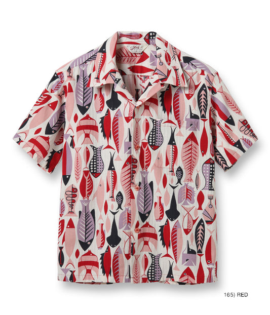 STAR OF HOLLYWOOD DOBBY COTTON OPEN SHIRT “FISH”