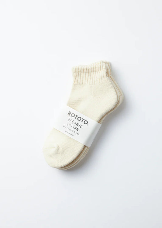 RoToTo ORGANIC DAILY 3 PACK ANKLE SOCKS