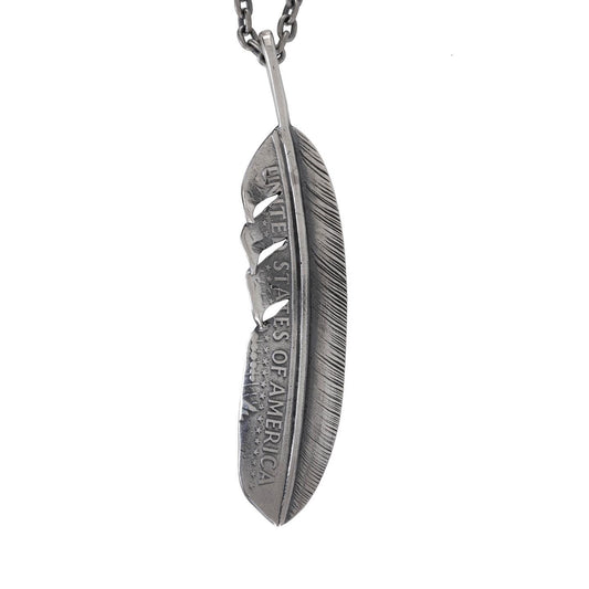 NORTH WORKS Large Coin Feather Necklace N-640