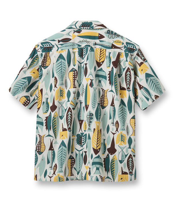 STAR OF HOLLYWOOD DOBBY COTTON OPEN SHIRT “FISH”