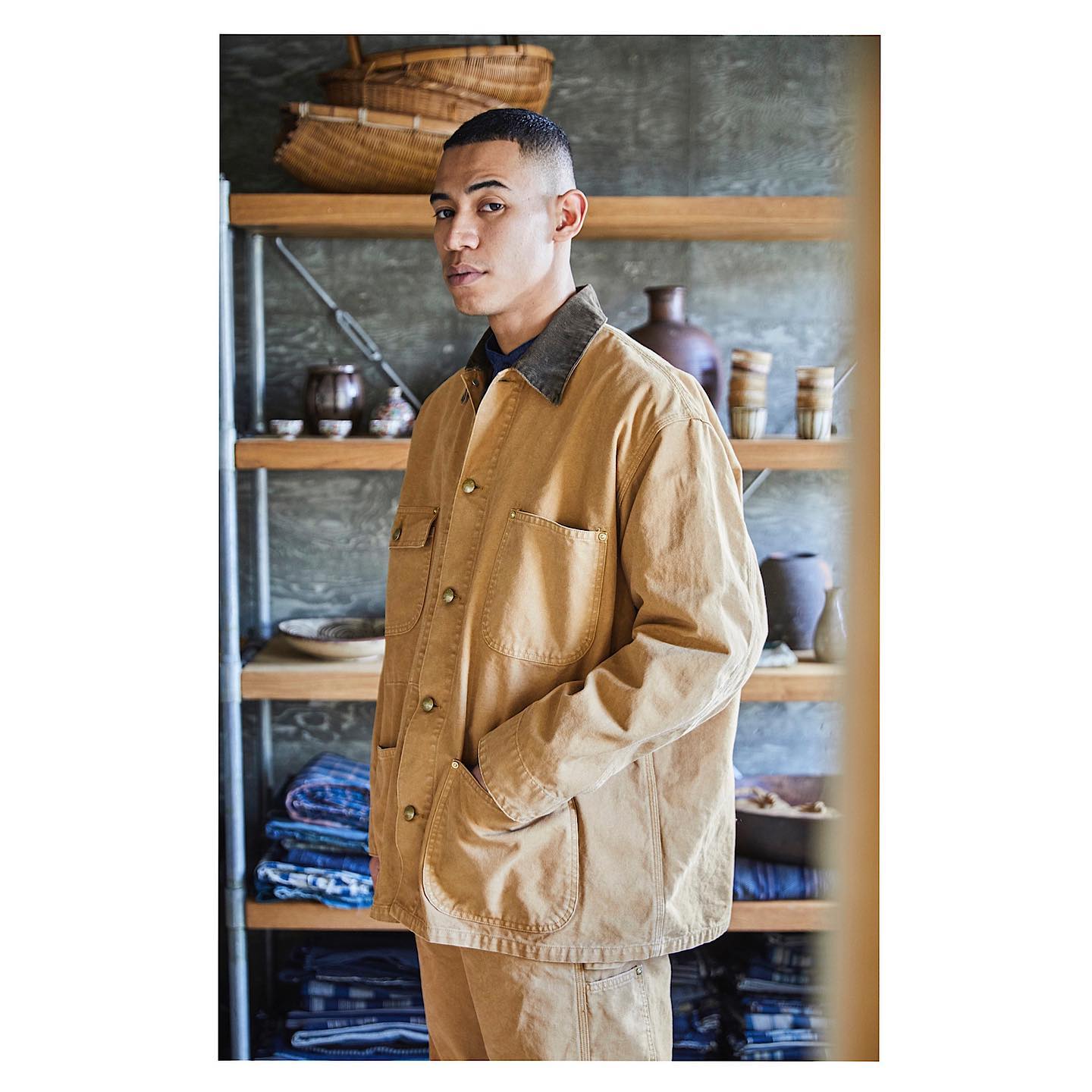 orSlow LOOSE FIT OXFORD COVERALL (Brown) – unexpected store