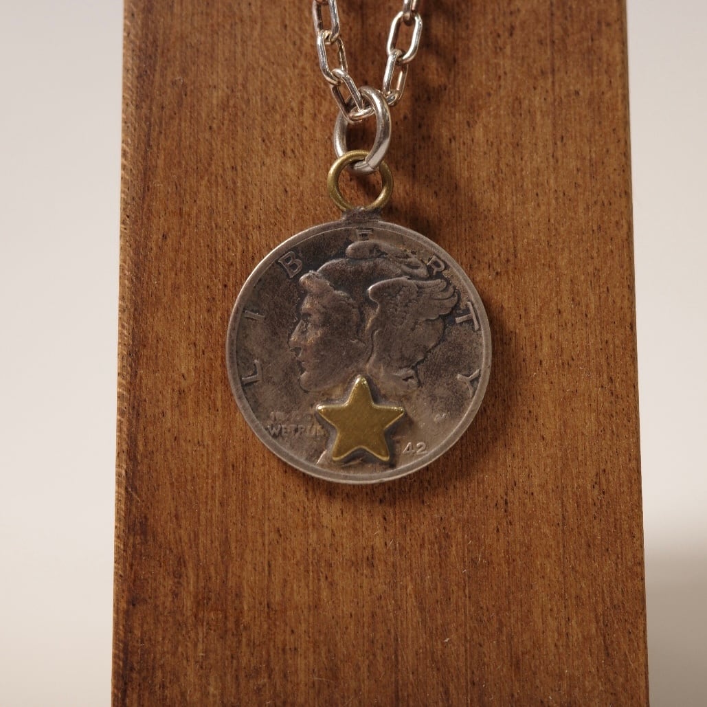 Button Works Mercury Dime Coin Necklace - Star
