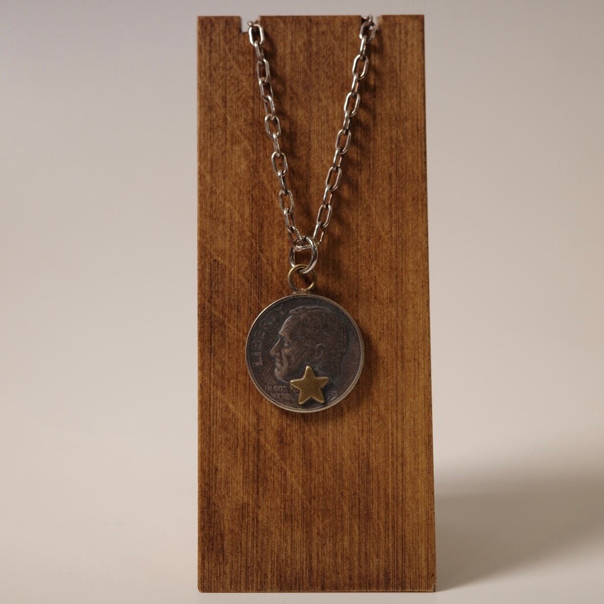 Button Works Roosevelt Dime Coin Necklace - Star