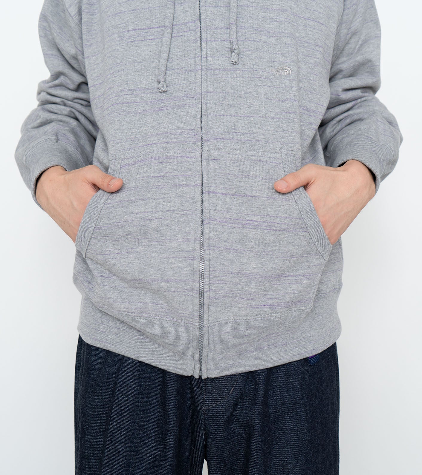 Grey north face zip up online hoodie