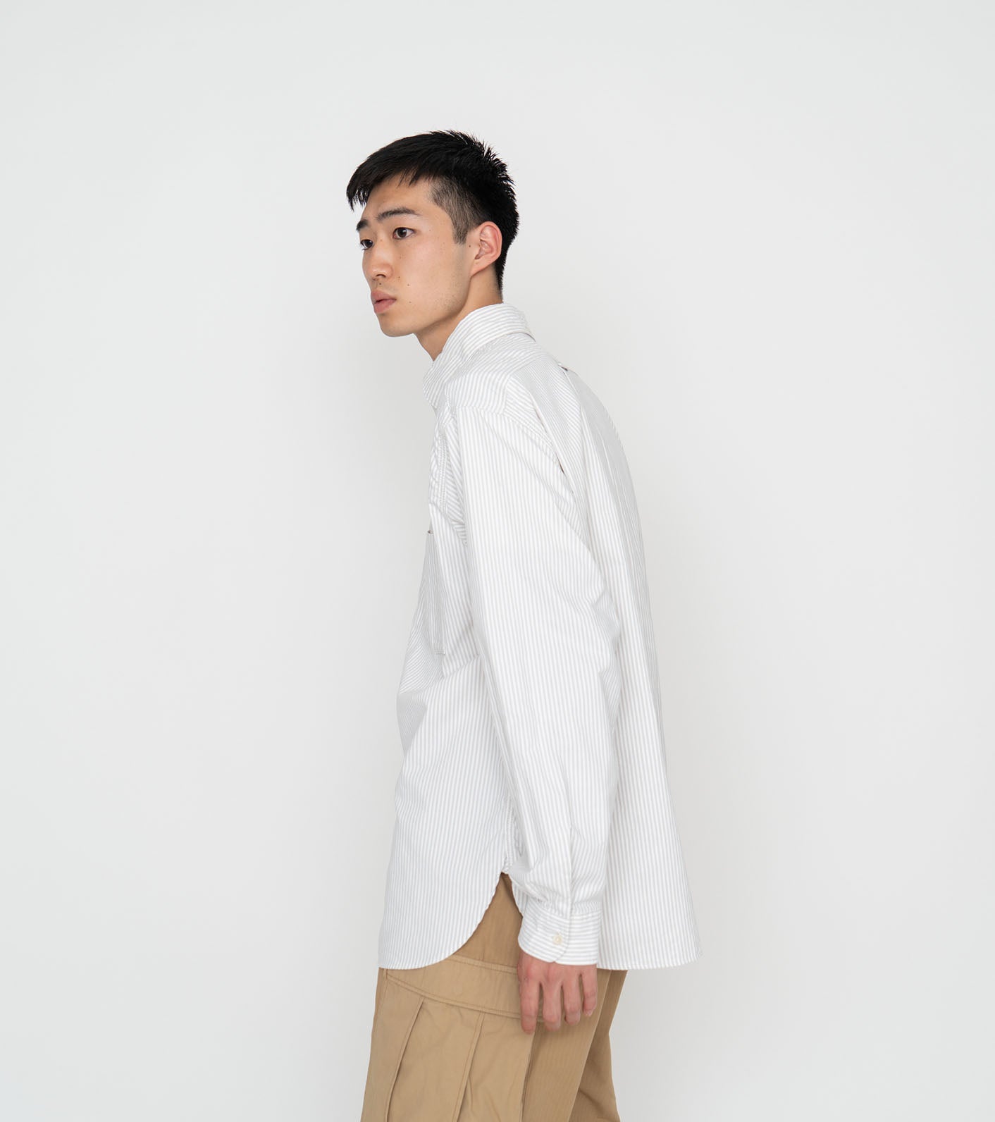 nanamica Button Down Stripe Wind Shirt