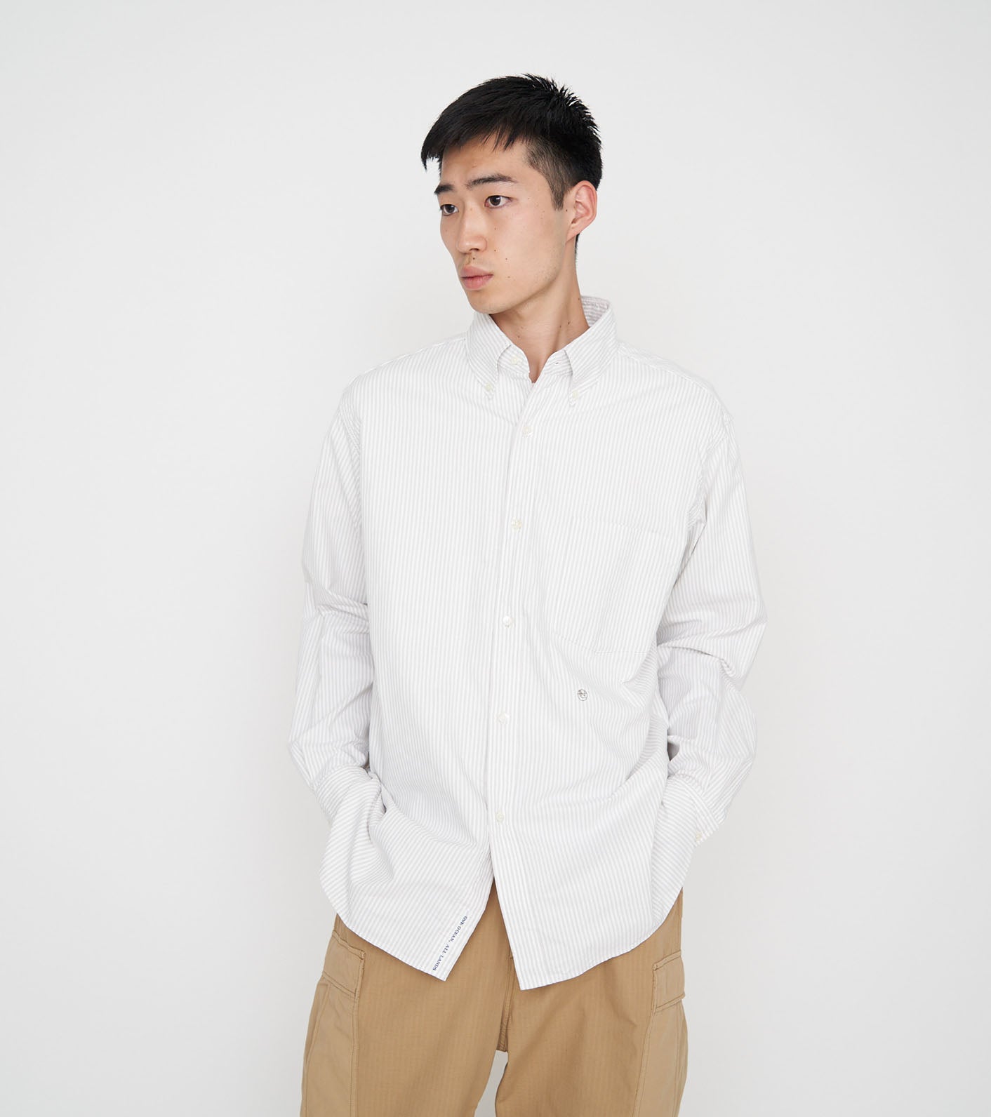 nanamica Button Down Stripe Wind Shirt