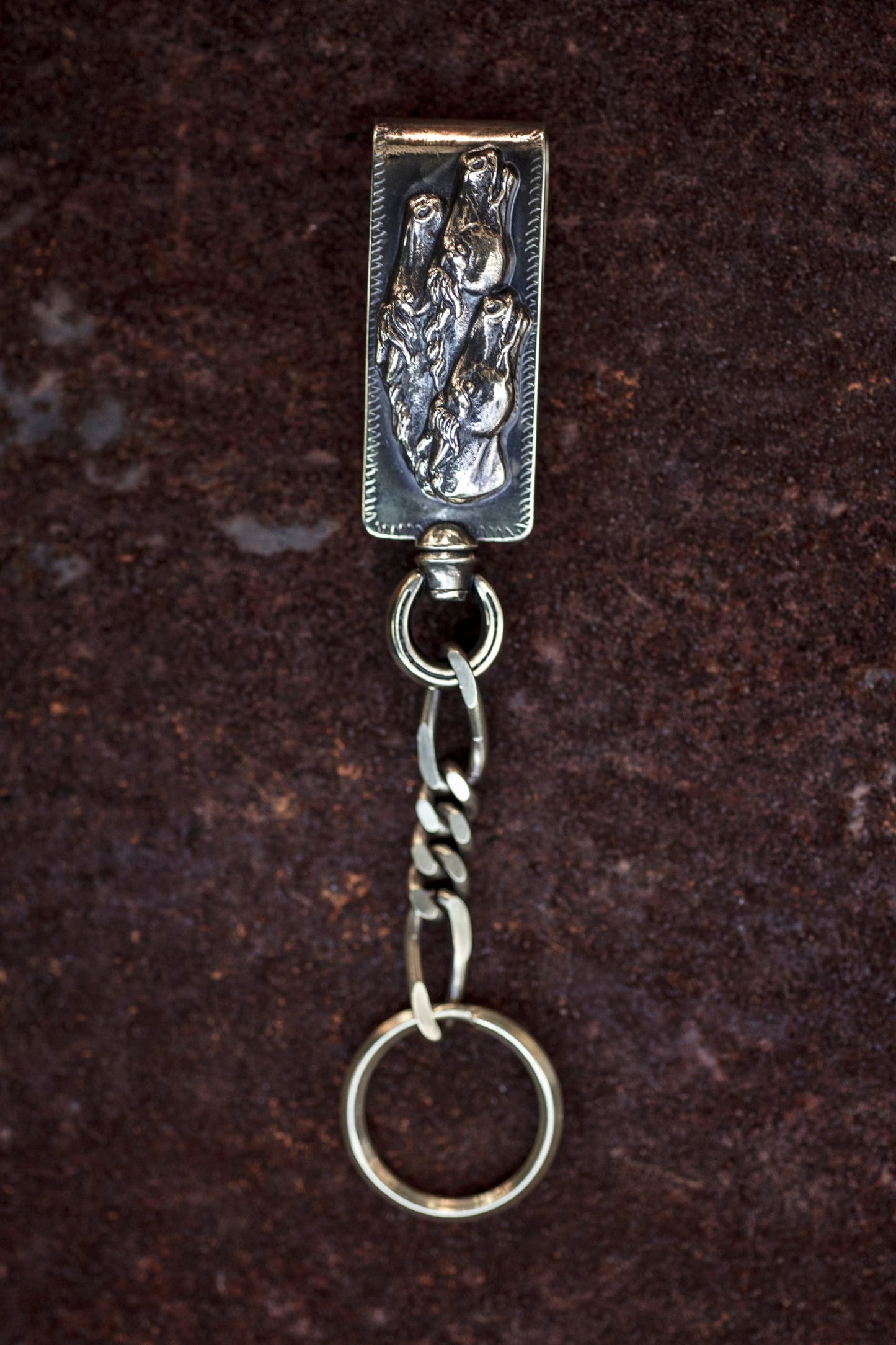 Peanuts&Co horse clip type keychain brass