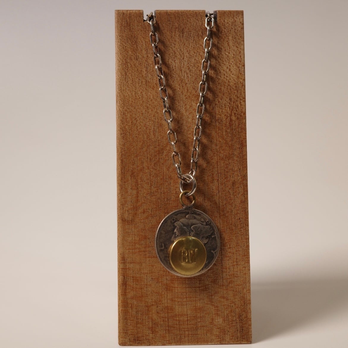 Button Works Mercury Dime Coin Necklace - Brass