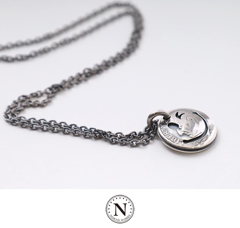 NORTH WORKS Silver Coin Smile Necklace BR-7089B
