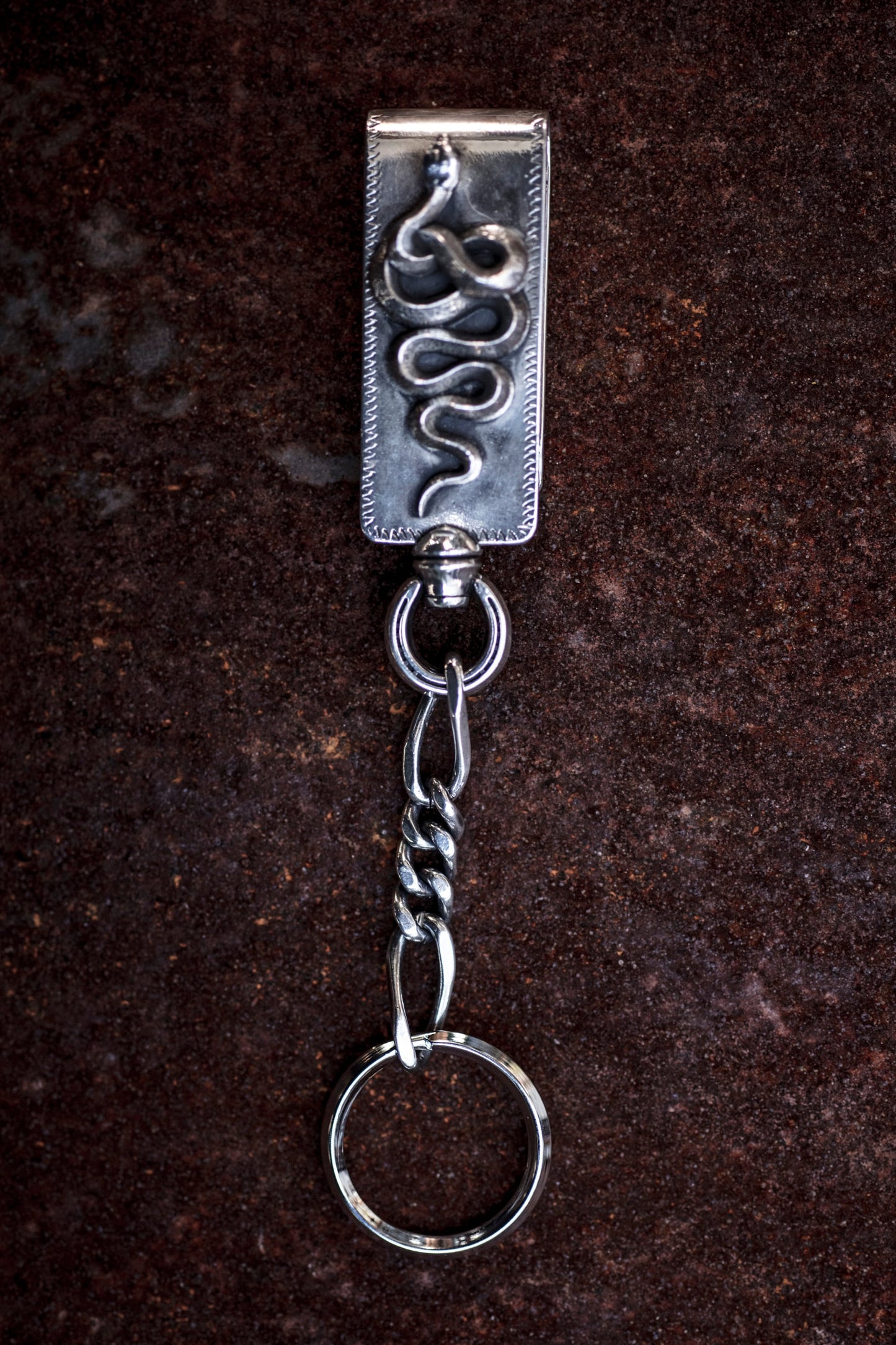 Peanuts&Co snake clip type keychain silver