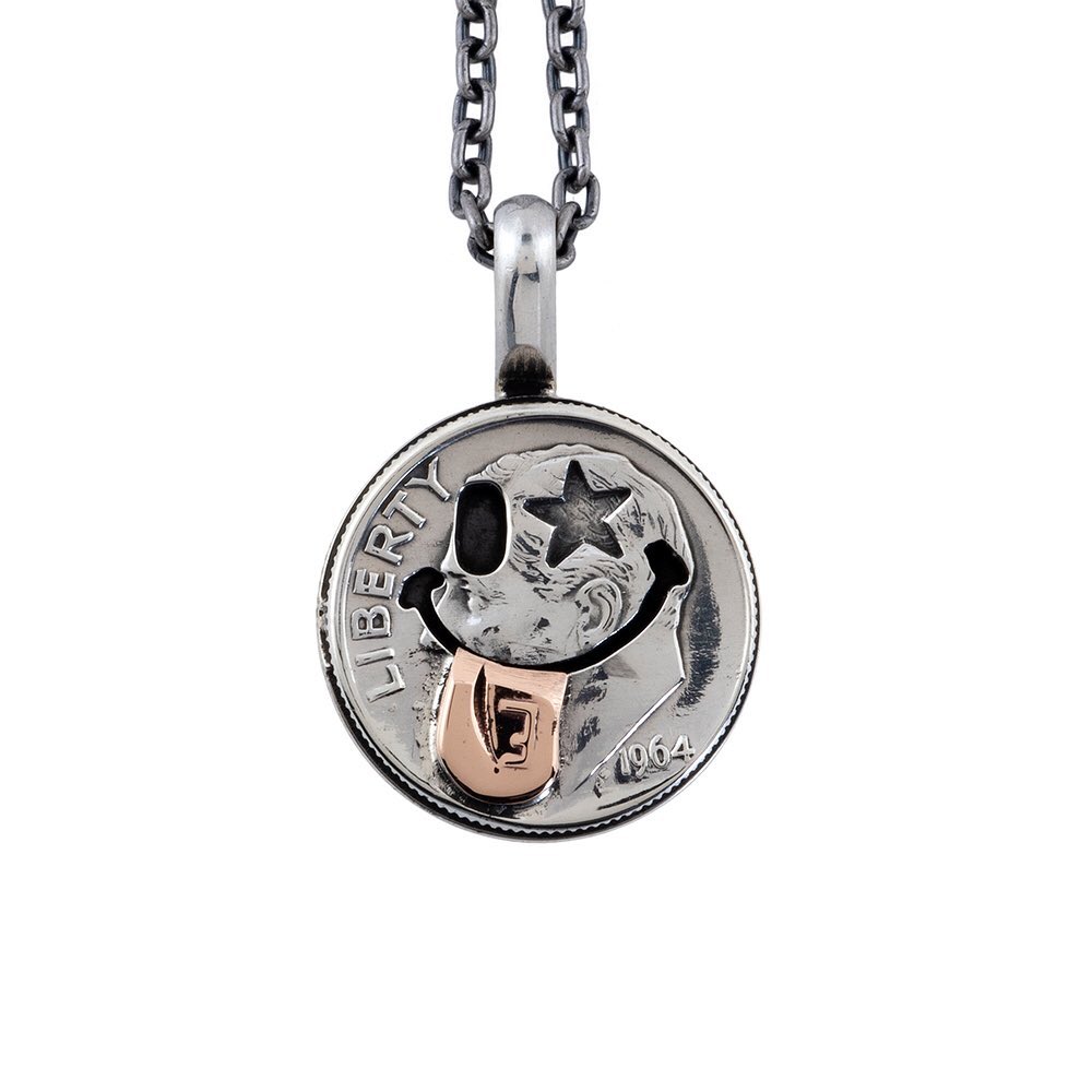 NORTH WORKS Large Coin Lip Smile Necklace N-624