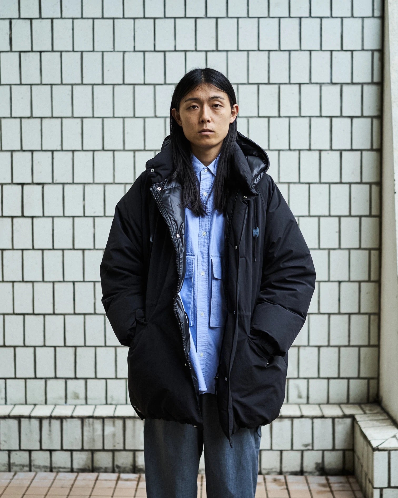 ダウンジャケットFreshService LONG HOODED DOWN COAT NAVY - ダウン ...