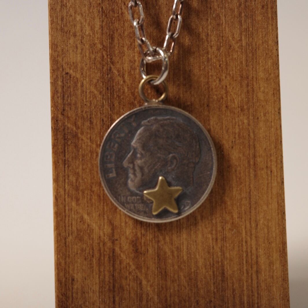 Button Works Roosevelt Dime Coin Necklace - Star